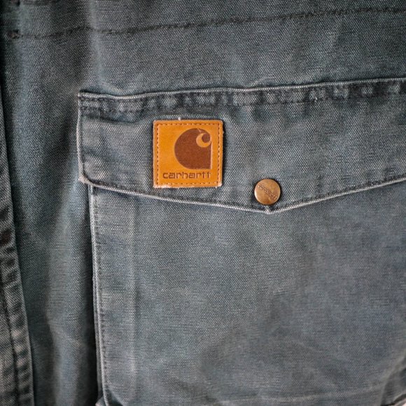 Vintage Emerald Green Carhartt Chore Coat AMAZING LOOKING - Picture 9 of 13